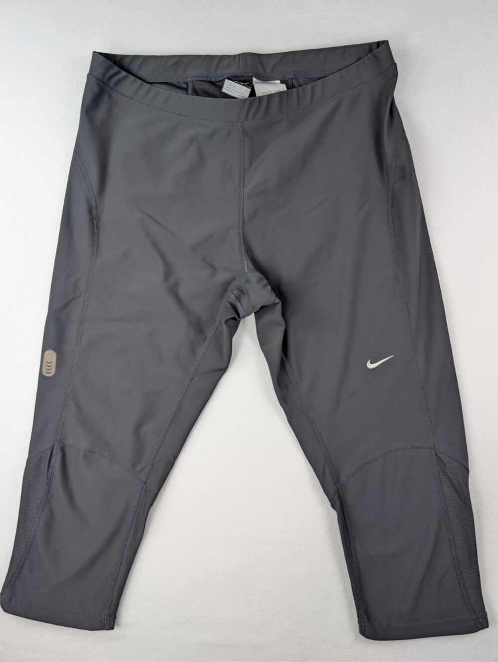Nike Dri-FIT Running Capri Leggings Gray Reflective Mesh Women’s L